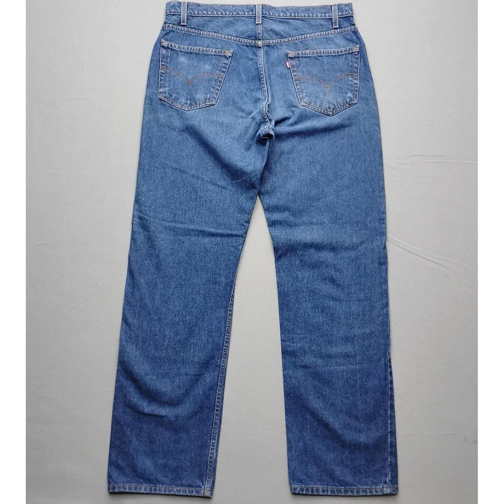 Vintage 1998 Levis 505 Regular Fit Straight Leg Blue Denim Jeans Mens 36x32